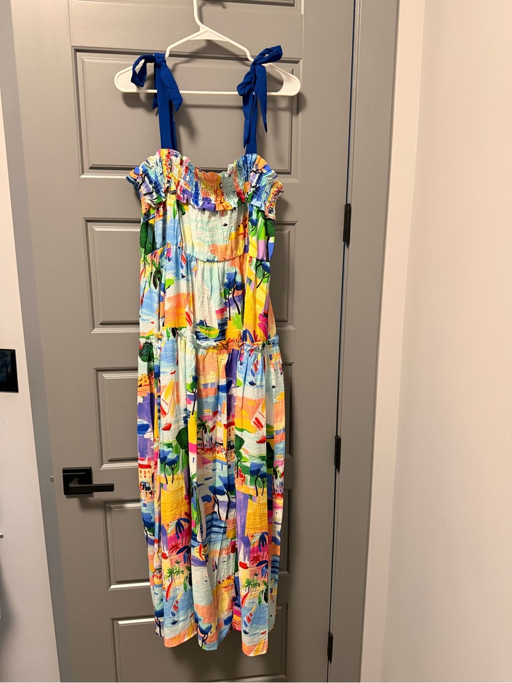 Boutique Periwinkle Collection Sweet Escape  Tie-Shoulder Maxi Dress XL NWT